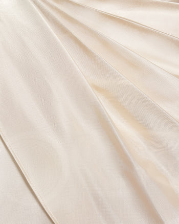Top a cappa asimmetrico drappeggiato con collo alto - Crema