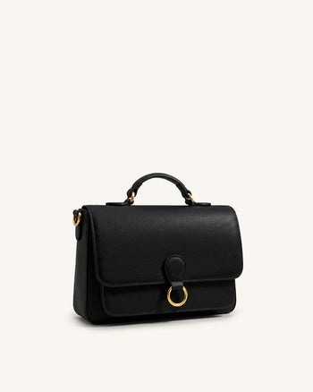 Mirelle Borsa satchel martellata con manico superiore - Nero