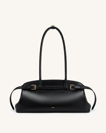 Arden Borsa a spalla East-West con dettaglio cintura - Nero