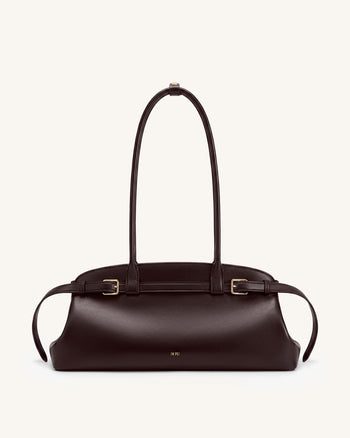 Arden Borsa a spalla East-West con dettaglio cintura - Marrone scuro