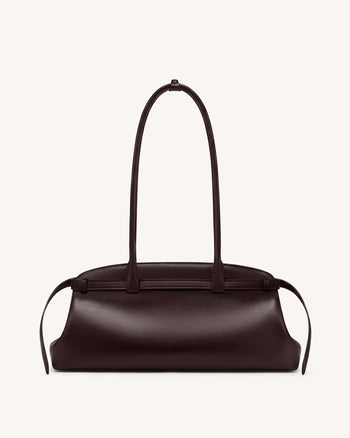 Arden Borsa a spalla East-West con dettaglio cintura - Marrone scuro