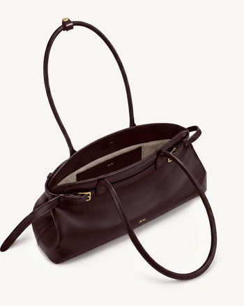 Arden Borsa a spalla East-West con dettaglio cintura - Marrone scuro