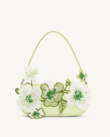 Leona Borsa a spalla con perline - Verde chiaro
