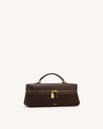 Cleo Borsa vanity in similcamoscio - Marrone scuro