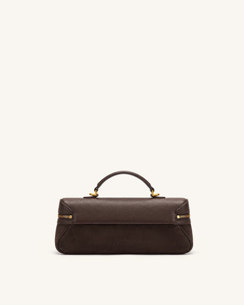 Cleo Borsa vanity in similcamoscio - Marrone scuro