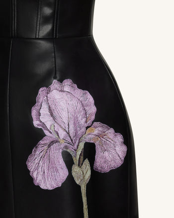 Abito a corsetto in con stampa floreale Iris - Nero