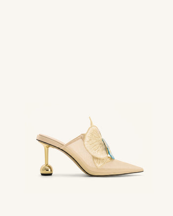 Sofia Sabot con tacco a sfera orchidea - Beige