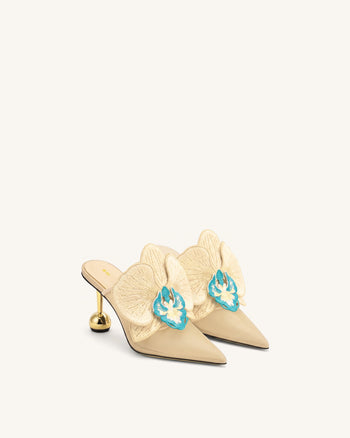 Sofia Sabot con tacco a sfera orchidea - Beige