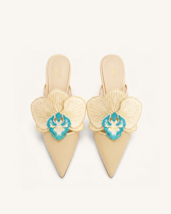 Sofia Sabot con tacco a sfera orchidea - Beige