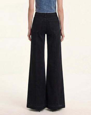 Jeans The Troublemaker con strass multicolore e orlo sfrangiato con spacco - Midnight Confessions