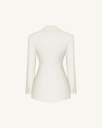 Blazer a clessidra con ricamo Iris - Bianco