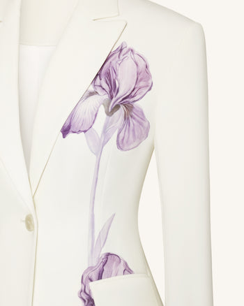 Blazer a clessidra con ricamo Iris - Bianco