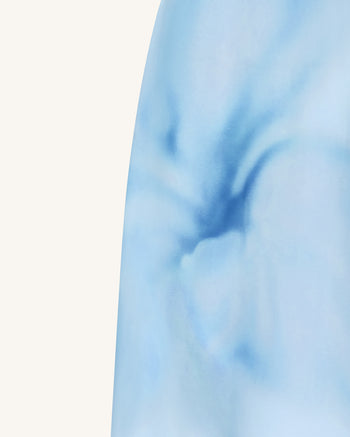 Abito maxi senza spalline con stampa floreale ad acquerello - Blu