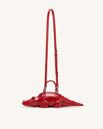 Jayden Borsa a mano stravagante a coccodrillo - Rosso