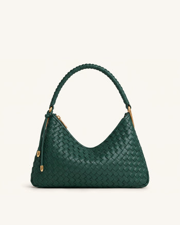 Lorena Borsa a Spalla Intrecciata - Verde Smeraldo
