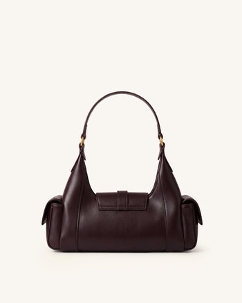 Estelle Borsa a spalla con tasca - Marrone scuro