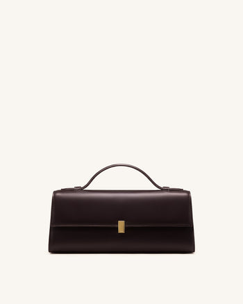 Delphine Borsa a mano con patta - Marrone scuro