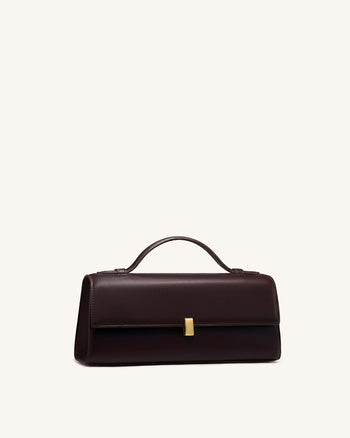 Delphine Borsa a mano con patta - Marrone scuro