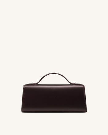 Delphine Borsa a mano con patta - Marrone scuro