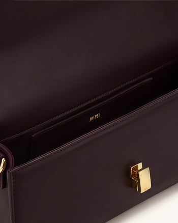Delphine Borsa a mano con patta - Marrone scuro