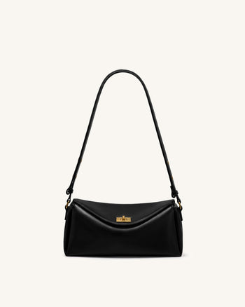 Lucia Borsa a spalla con patta asimmetrica - Nero