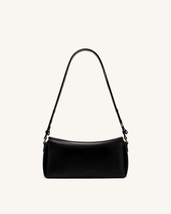Lucia Borsa a spalla con patta asimmetrica - Nero
