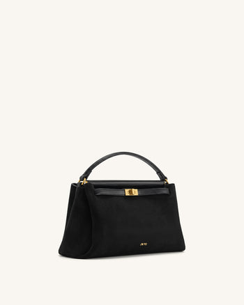 Carmen Borsa a mano in similpelle scamosciata - Nero