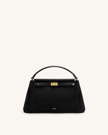 Carmen Borsa a mano in similpelle scamosciata - Nero