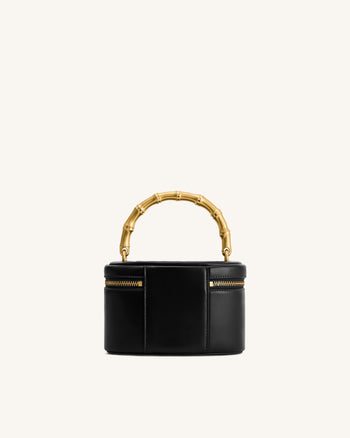 Natalie Borsa con manico geometrico in metallo e pendente - Nero