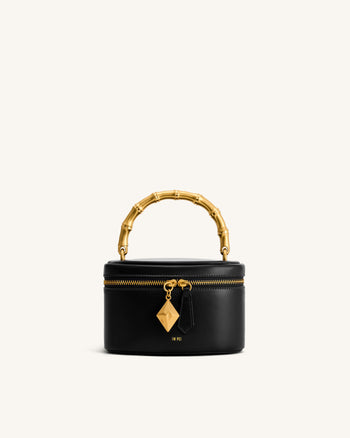 Natalie Borsa con manico geometrico in metallo e pendente - Nero