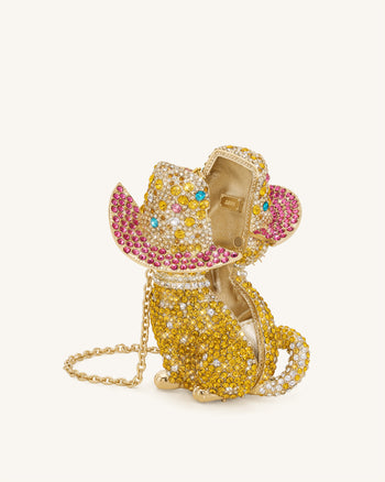 Pochette Glamour a Forma di Gatto - Oro Multicolore