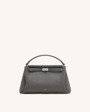 Carmen Borsa a mano in similpelle scamosciata - Grigio scuro