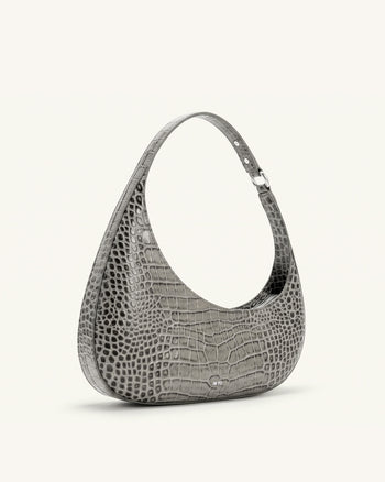 Harlee Borsa a spalla - Grigio chiaro effetto coccodrillo