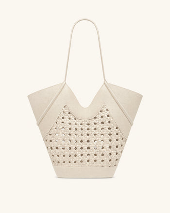 Maribel Borsa tote con pannelli intrecciati - Avorio