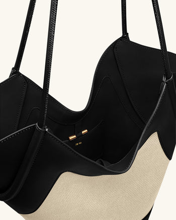 Borsa tote Maribel Panel - Tela nera