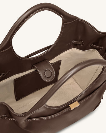 Virelle Borsa tote con coulisse - Marrone