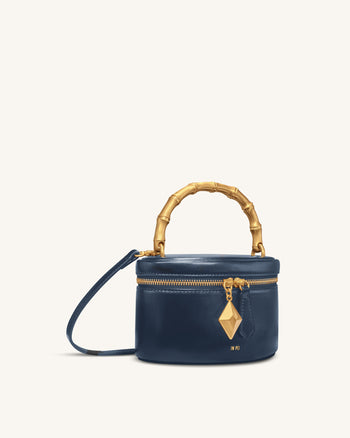 Natalie Borsa a mano con ciondolo geometrico in metallo - Blu scuro