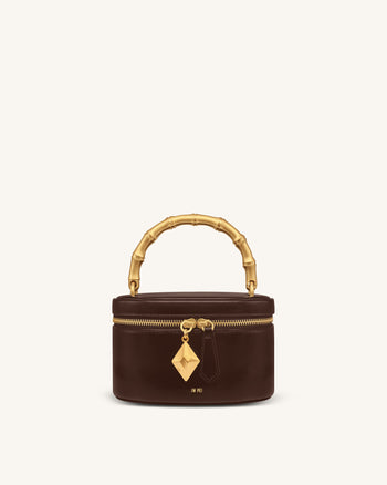 Natalie Borsa a mano con ciondolo geometrico in metallo - Marrone scuro