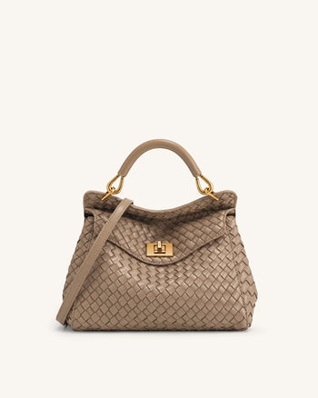 Lucia Borsa Classica Intrecciata con Manico Superiore - Tortora