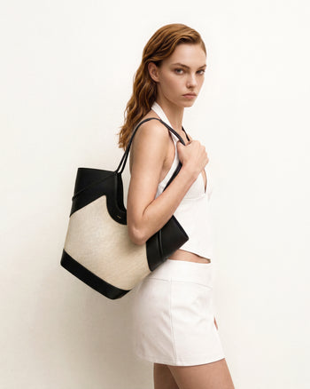 Borsa tote Maribel Panel - Tela nera