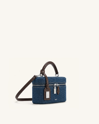 Cleo Borsa squadrata con manico superiore - Denim blu scuro