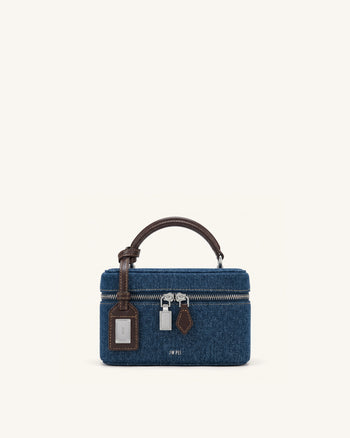 Cleo Borsa squadrata con manico superiore - Denim blu scuro