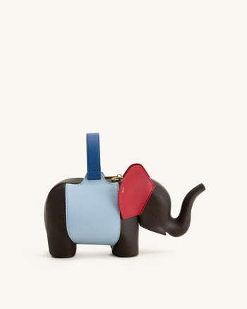 Claire Borsa a mano a forma di elefante - Marrone Scuro/Blu