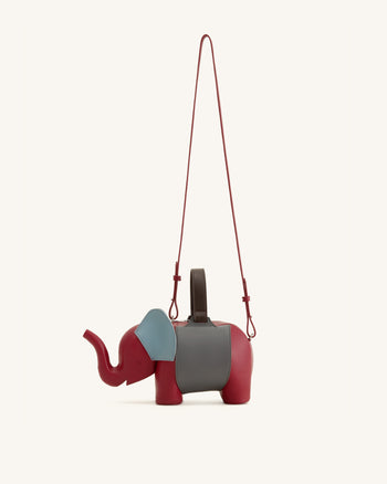 Claire Borsa a mano a forma di elefante - Rosso/Grigio Scuro