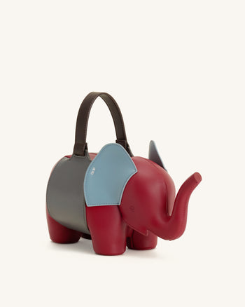 Claire Borsa a mano a forma di elefante - Rosso/Grigio Scuro