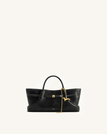 Maeve Borsa Tote con Charm Metallico a Forma di Bassotto - Nero