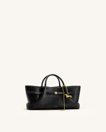 Maeve Borsa Tote con Charm Metallico a Forma di Bassotto - Nero