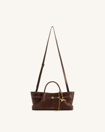 Maeve Borsa a Spalla con Charm in Metallo Bassotto - Marrone Scuro
