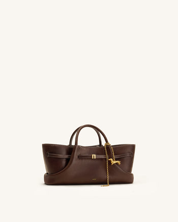 Maeve Borsa a Spalla con Charm in Metallo Bassotto - Marrone Scuro