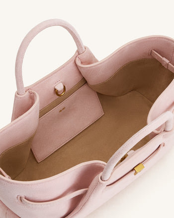 Maeve Borsa shopper in ecopelle scamosciata con ciondolo a bassotto in metallo - Rosa